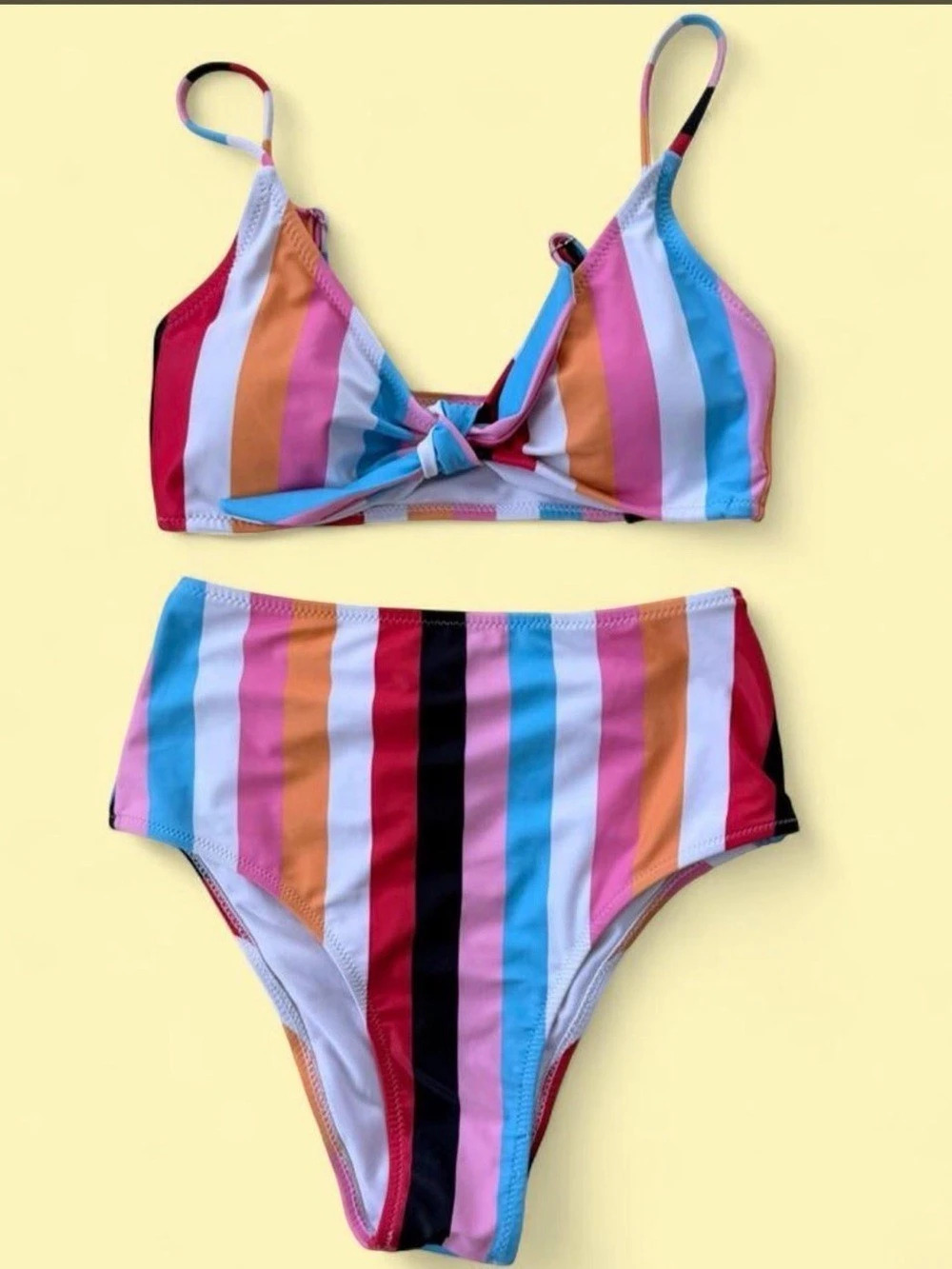 Striped Bikini Set in Pink & Blue Like New
